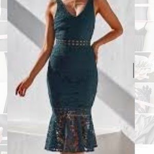 Beautiful Stunning Cocktail Dress in Dark Teal Lace